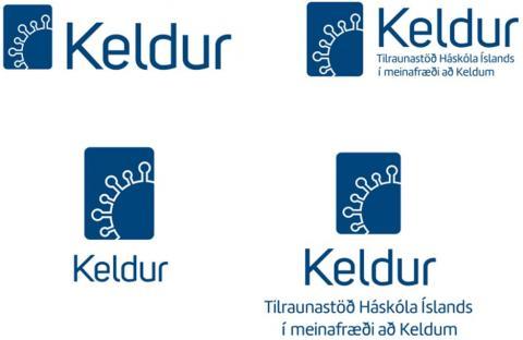 Ýmsar útgáfur af merki Keldna